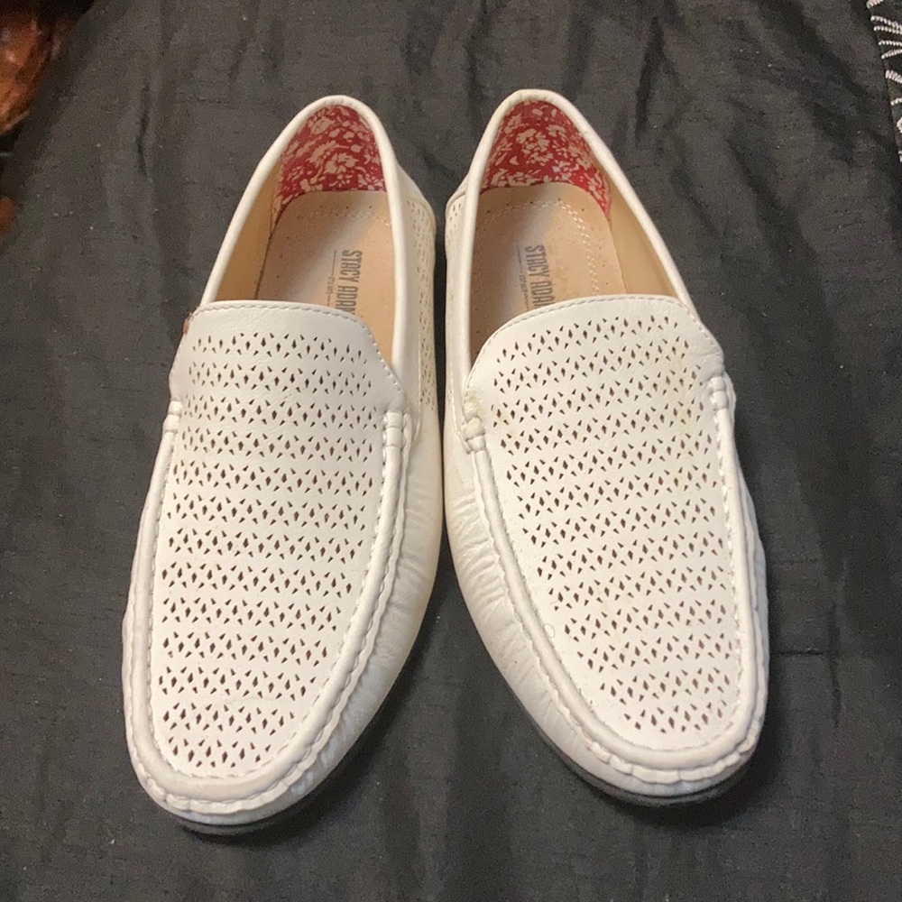 Stacy Adams White Driving Loafers 9 1/2